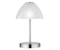Reality Leuchten R52021107 Queen Lampe de table, Verre, Integriert, 2.5 W, Nickel Mat, 15 x 15 x 24 cm