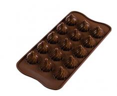 silikomart 22.147.77.0065 Moule Ã Chocolat Flamme, Silicone, Marron, Taille Unique