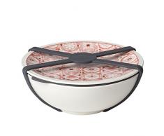 like. by Villeroy & Boch To Go RosÃ© Bol M, 4 piÃ¨ces, Porcelaine Premium/Silicone, Blanc/Rose