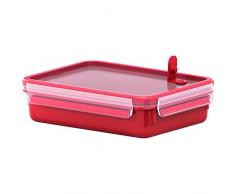 Emsa - 517776 - Boîte à Micro-ondes- Lunchbox- 1,2 Litre- Rouge/Transparent- Clip & Micro