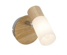Brilliant 51410/50 Babsan Spot PatÃ¨re, MÃ©tal Plastique, E14, 3.5 W, Bois Clair/Blanc