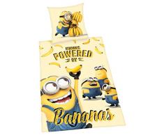 Herding LES MINIONS Parure de Lit, Réversible, Housse de Couette 135 x 200 cm, Taie dOreiller 80 x 80 cm, Coton/Renforcé