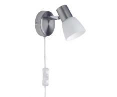 Brilliant 35812/77 Applique avec Fil + Interrupteur Métal/Verre Multicolore 8,5 x 16,5 x 8,5 cm