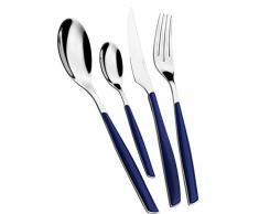 BUGATTI GLBU-021G50 Glamour Ménagère de 24 Pièces Service de Table SAN/Acier Bleu Marin 22 x 8 x 30 cm