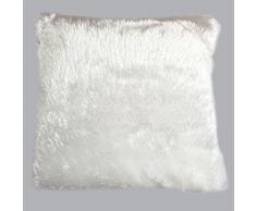 Enjoy Home Coussin 40x40, PLUCH Blanc, Polyester, 40x40x1 cm