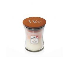 WoodWick Trilogy bougie parfumÃ©e moyenne en jarre avec mÃ¨che qui crÃ©pite, Ãvasion paradisiaque, Temps de combustion jusquÃ 60 heures