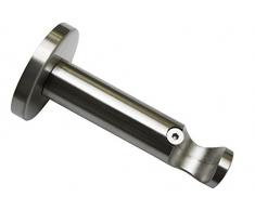 Gardinia 10011152 Support Ouvert pour Tringle à Rideau, Métal, Effet INOX, 8 x 8 x 0,02 cm