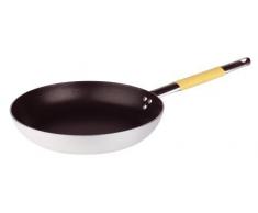 Pentole Agnelli Ligne Cookware System PoÃªle Ã©vasÃ©e Basse avec Manche Tubulaire INOX Cool, Jaune volaille 40Â cm Argento/Giallo