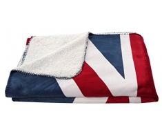 Linder Plaid Moderne, Polyester, Bleu/Rouge/Blanc, 130x150 cm