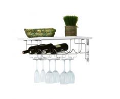 Wenko 2365100 Etagère Murale Vin et Verres Nizza