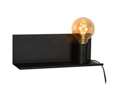 Lucide 06218/01/30 Sebo Lampe de Chevet, MÃ©tal, E27, 40 W, Noir, 35 x 12 x 12 cm