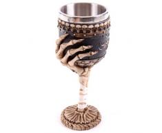 Puckator SK120 Gobelet Bras de Squelette, RÃ©sine, Ivoire/Gris, 7 x 7 x 19 cm