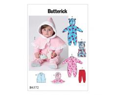 Butterick Patterns Butterick Motif 6372Â Ya5Â Infants Cape Gilet fanions et Pantalon, Multicolore, Tailles NB-XL
