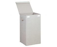 InterDesign Axis panier Ã linge avec couvercle, corbeille Ã linge en polypropylÃ¨ne avec poignÃ©es et motif zigzag, taupe/nature