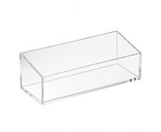 iDesign Rangement Maquillage, Petite Boîte à Bijoux en Plastique sans BPA, Boîte de Rangement Salle de Bain pour Maquillage, Cosmétiques ou Produits de Beauté, Transparent