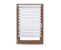 Relaxdays Store enrouleur double face klemmfix en blanc sans perÃ§age fenÃªtre porte balcon en tissu 86x156 cm, blanc