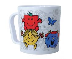 FUN HOUSE 005184 Monsieur Madame Mug Micro-ondable pour Enfant, PP, Multicolore, 10,5 x 8,2 x 8,7 cm