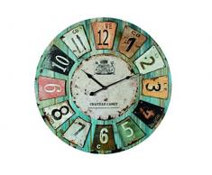 Out of the blue Horloge en Bois, Chateau, Multicolore, D: env. 60 cm