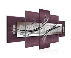 Tableau decoration murale Abstrait 200 x 100 cm - XXL Impression sur Toile Salon Appartment 5 Parties - prêt à accrocher - 103951c