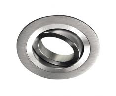 Wonderlamp Classic W-E000001 - Spot encastrable, il inclut douille GU10, angle basculement 30º, aluminium, 220 V, couleur gris