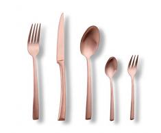 Avelino Couverts de table en bois véritable, Acier inoxydable, bronze, 24,5 x 24,5 x 4,8 cm