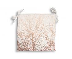 Soleil docre Forest Galette de Chaise, Polyester, Marron, 40x40x3 cm