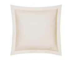 Blanc des Vosges Uni Percale Taie Coton Nougat 65 x 65 cm