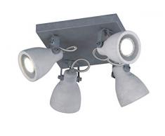 TRIO, Spot, Concrete 4xGU10, max.42,0 W Beton, Couleur beton, Corps: metal, Couleur beton L:23,0cm, L:23,0cm, H:18,0cm IP20