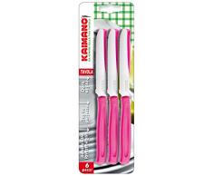 Kaimano KDN041506F Set de 6 Couteau de Table, Acier Inoxydable, Rose, 28 x 10 x 2 cm