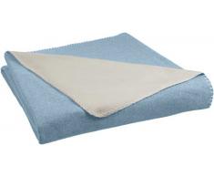 AmazonBasics Couverture en polaire 220 x 240 cm, Bleu spa/Taupe