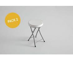 Kit Closet Lot de 2 tabourets pliants 50 x 30 x 30 cm