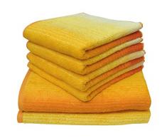 Dyckhoff 0768596800 6 piÃ¨ces handtuchset Colori-Produit de qualitÃ© 480 g/mÂ² avec 2 draps de Bain 70 x 140 cm et 4 Serviettes 50 x 100 cm, 100% Coton Bio, Jaune
