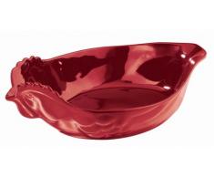 REVOL 638625 Plat à Four Volaille à Rôtir Porcelaine Rouge Piment 34 x 22 x 7,5 cm