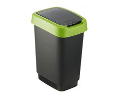 Rotho 2044017 Twist Poubelle Noir/Vert 10 L