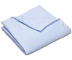 ESSIX Housse de Couette uni, Satin de Coton, Bleu de Provence, 200x200 cm