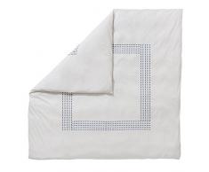 Essix - Housse de couette Venezia Percale de Coton Bleu marine 220 x 240 cm