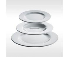Alessi PlateBowlCup AJM28S6 Service Complet de 6 Assiettes en Porcelaine