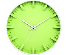 BUVU ZH09731G Horloge Murale, Plastique, Vert, 30 x 30 x 5 cm