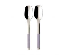 Villeroy & Boch S+ Lavender Couverts Ã salade, 2 piÃ¨ces, Inox, Manche recouvert de silicone violet