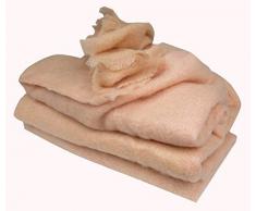 Couverture Extra douce-100% Mohair -OURSON - Saumon L9 - 130 x 180