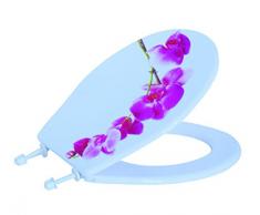 MSV 140820 Lanyu Abattant WC PolypropylÃ¨ne/MDF/Inox avec CharniÃ¨res MDF/Inox Blanc ImprimÃ© 3 Faces 42,5 x 36,5 x 1,7 cm