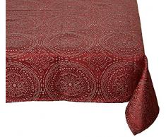 Lovely Casa Kolam Nappe, Polyester, Rouge, 140 x 140 cm