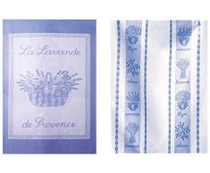 Coucke - Les ProvenÃ§aux - Lot de 2 Torchons Lavande Coton Lavande 50 x 75 cm