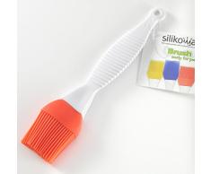 silikomart 70.049.72.0001 Manche en Plastique Blanche et Pinceau en Silicone, Orange, 1 x 3,5 x 18,5 cm