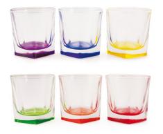 Villa dEste Home Cube Verre à Eau avec Fond coloré, en Verre, 1 pièce, 6 Couleurs différentes