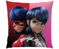 CTI Coussin Miraculous Marinette 100% Polyester 40x40, Rouge, 40x40 cm