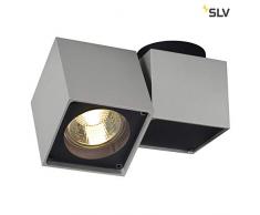 plafonnier - altra dice spot 1 plafonnier, carre, gris argent/noir, gu10