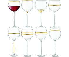 LSA International Deco Verre à vin, Doré, 525 ML, 8 pièces