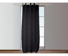 Soleil dOcre 034564 Snake Rideau Occultant Ã Â Oeillets Polyester Anthracite 140x240 cm