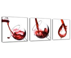 Visario Images et 40Â x 4219Â sur Tableau sur Toile 150Â x 50Â cm Vin de Cuisine Lot de 3